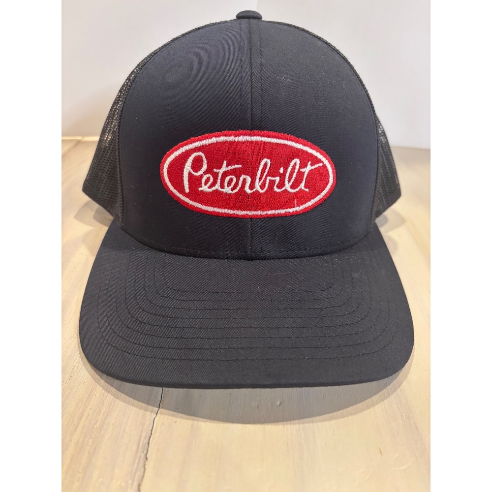 Pacific Headwear 104C Peterbilt Trucker Hat Black Mesh Snapback Cap Pro Model
